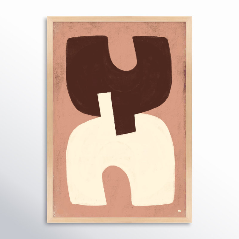 «Combined Shapes 2» par Studio M - peinture encadrée, Cadre noir, H 20 po x l 14 po x P 1,25 po