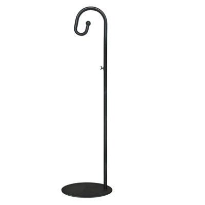 Shepherds Hooks For Outdoor, 61" Tall Freestanding Bird Feeder Stand & Wind Chime Hanger, Heavy-Duty Rust Resistant Iron Pole With Flat Base For Hanging Plant Stand, Wreath, Lanterns