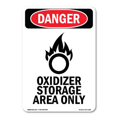 Oxidizer Storage Area Only Decal 10" X 7"