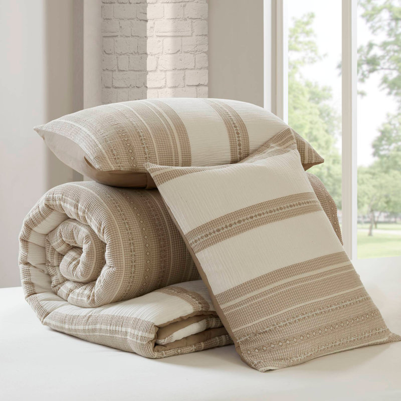 3PCS Comforter 3 PCS Set, King, Tan