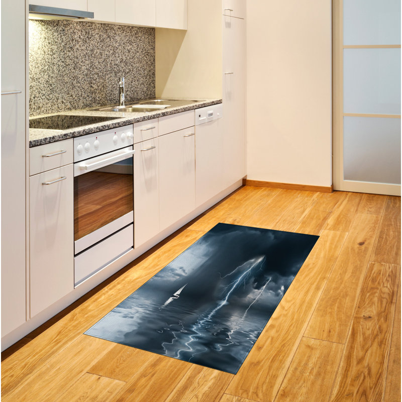 Sailboat High Density Long Fiber Poly Threads Decorative Area Rug Carpet, Rectangle 2'7" x 5'