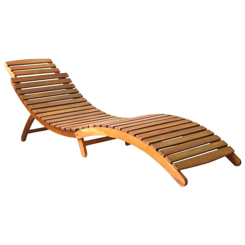 Kinkaider 73.6" Long Acacia Single chaise with Cushions