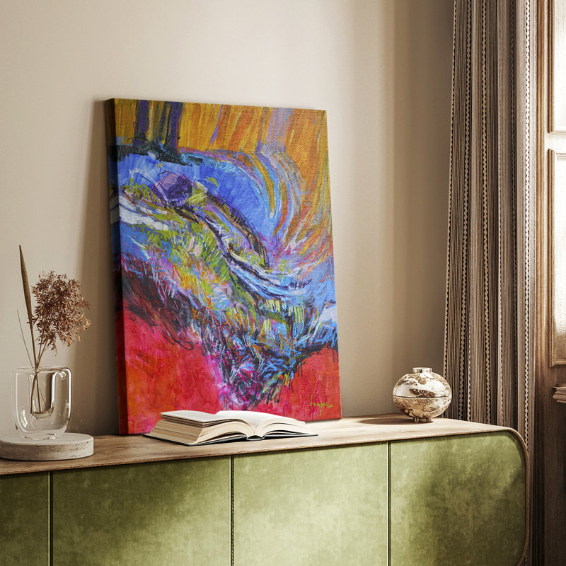 Vibrant Flow II -Custom Wrapped Gallery Cavas, 18" H x 12" W