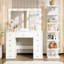 Bureau de meuble-lavabo Lighting Lighting avec tablettes de rangement à 7 niveaux et prise de courant