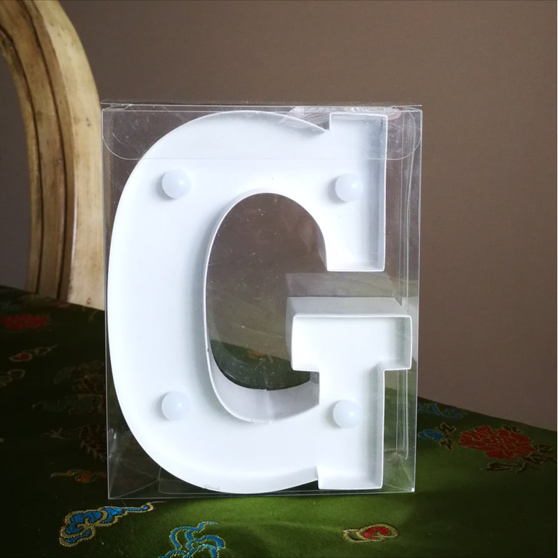 Enseigne lumineuse del lettre g, Blanc