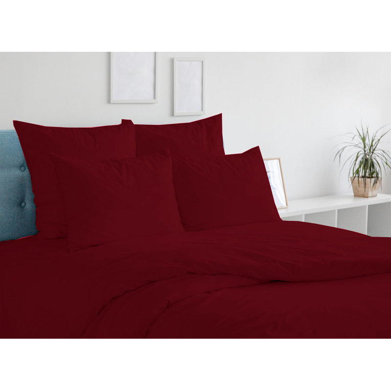 Ensemble de draps en rayonne 6 pièces Jaree, Grand, Bourgogne