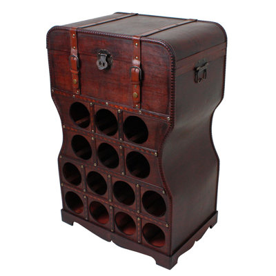 Floor Wine Bottle Rack in Dark Brown