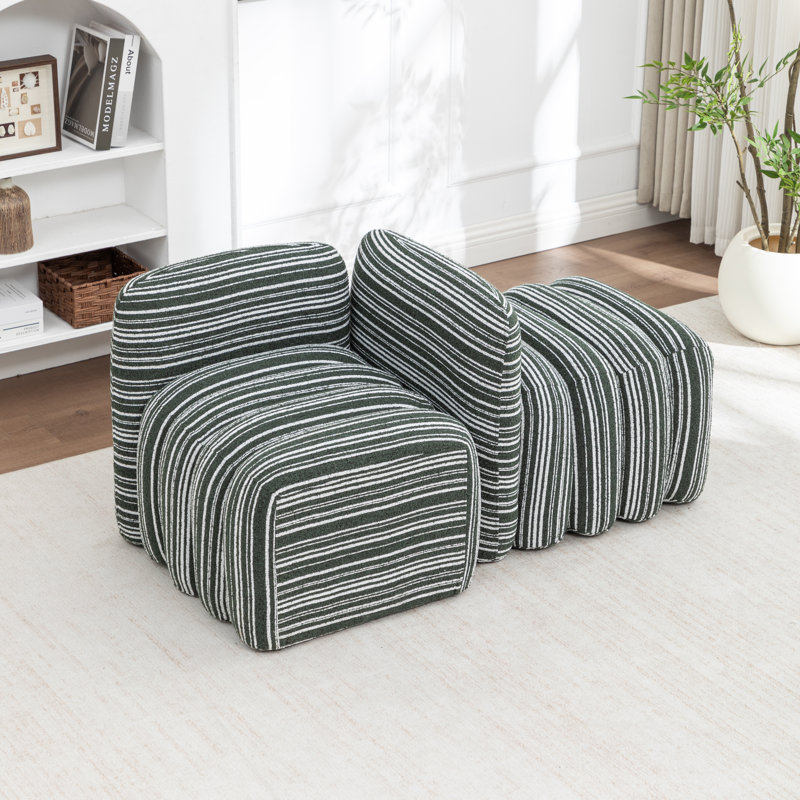 Fauteuil d'appoint rembourré sans accoudoirs, Vert