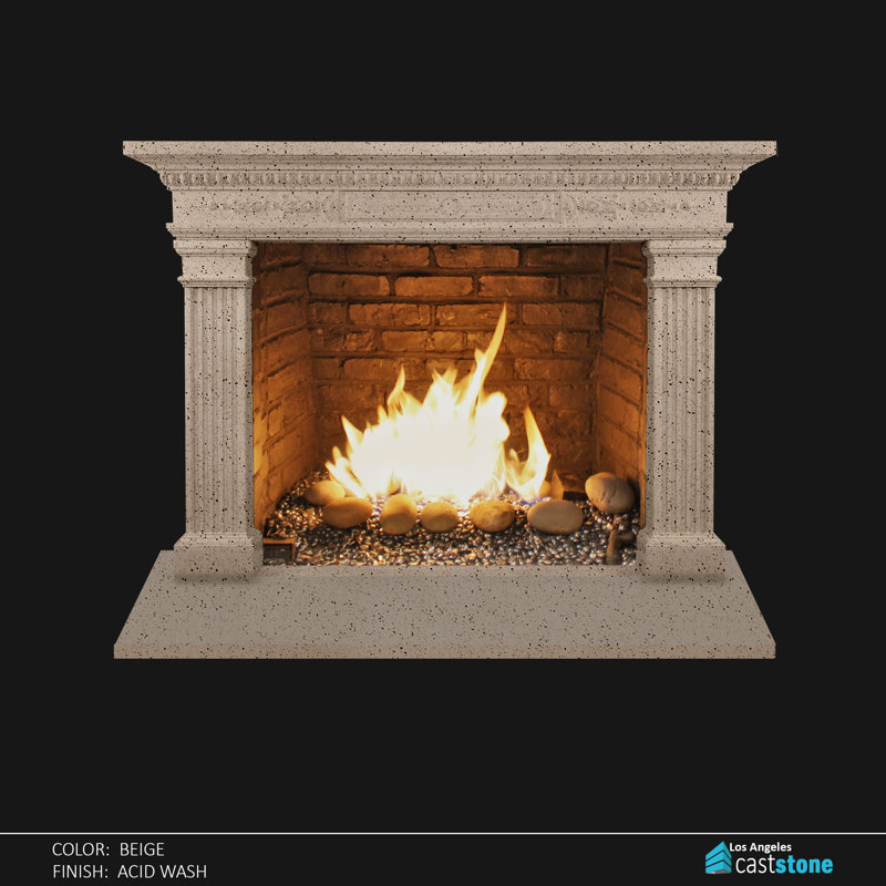 Pinal Fireplace Surround, Acid Wash Beige