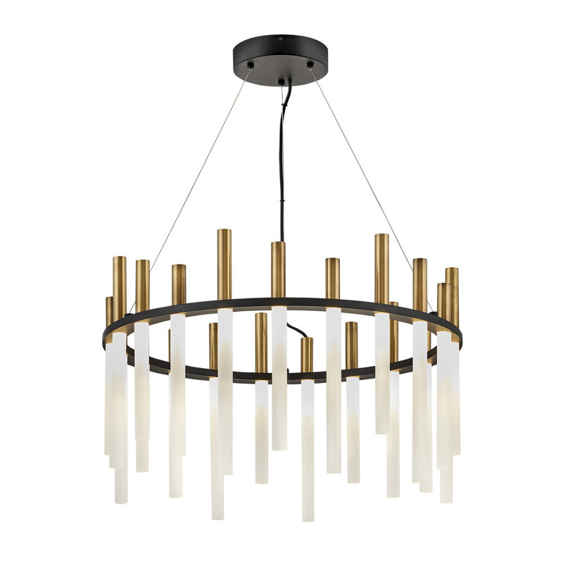 Echo Integrated LED Single Tier Chandelier w/ Etched Acrylic Rods