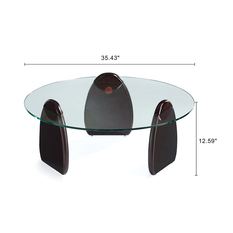 Table basse en bois avec plateau en verre Artesia
