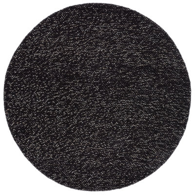 Natura 425 Handwoven Wool/Cotton/Polyester No Pattern Indoor Use Only Rug in Black/Gray