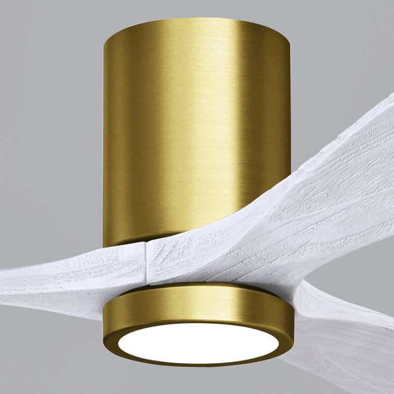 Irene LED Ceiling Fan, Brushed Brass, Matte White, 42"