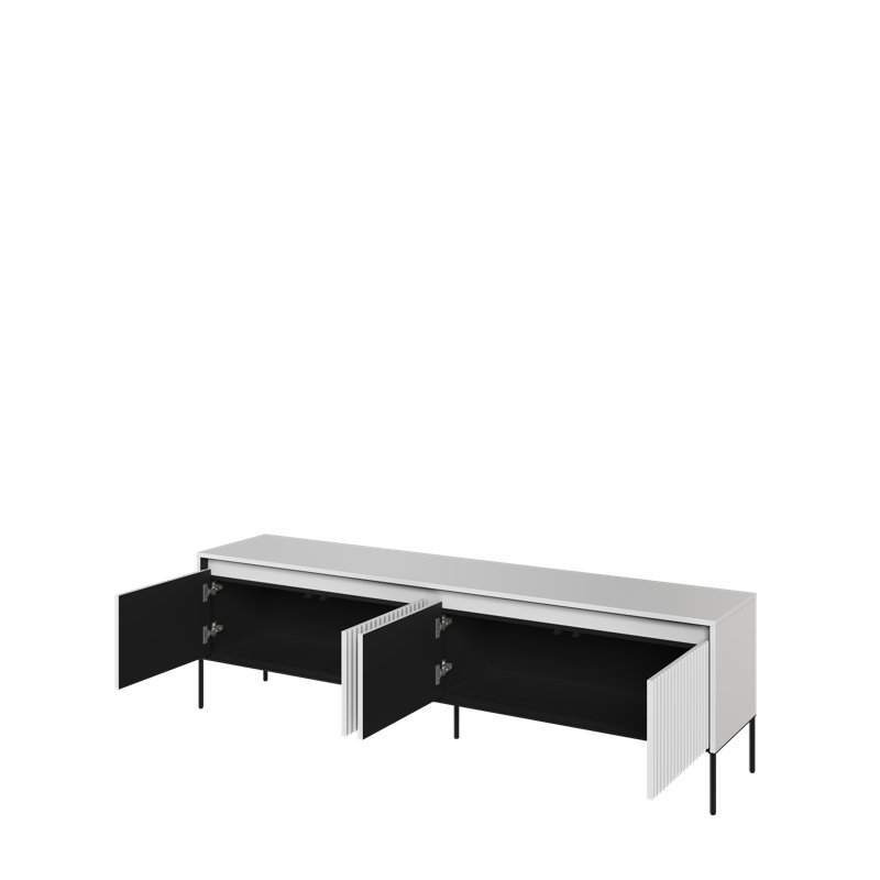 Alterizio Unfinished TV Stand, White/Black, 193cm W
