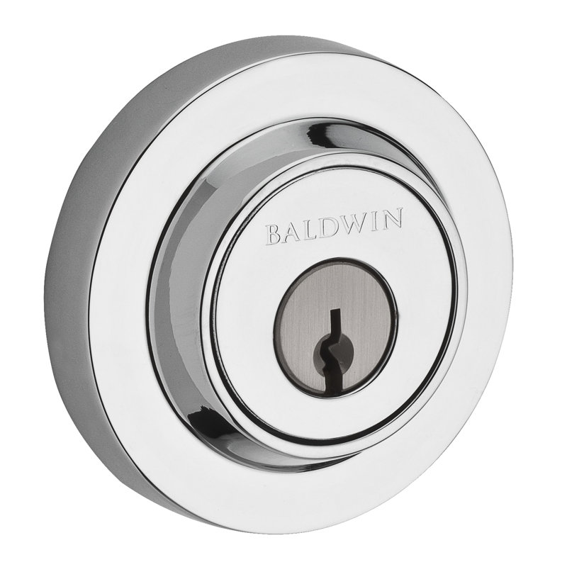 Contemporary Round Double Cylinder Deadbolt, Polished Chrome