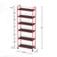 Chariot de rangement roulant rouge à 6 niveaux, étagère mobile avec roulettes, étagère de rangement en fil métallique avec paniers pour la cuisine, la salle de bain, le bureau, la buanderie, les espaces étroits
