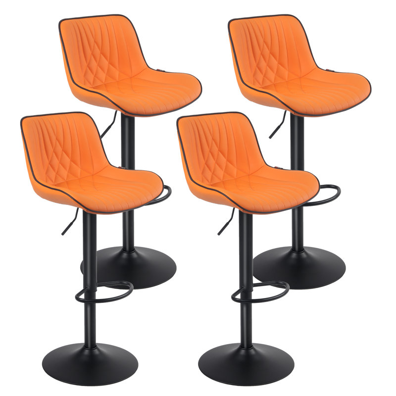 Swivel Bar Stools Modern Leather Upholstered Counter Stools for Kitchen Island, Adjustable Height Stools with Footrest for Home Bar