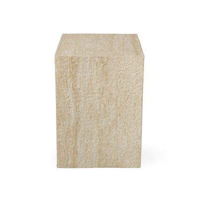 Outdoor Faux Stone Pedestal Side Table by Latitude Run