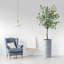 Arbre artificiel dans un pot de fleurs moderne, faux arbre en soie d'eucalyptus (décoration en pot et arbre)-86512148