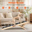 Rampe pliante en bois pour chien, 120 cm (47,2 pouces), réglable en hauteur (6 positions), pour lit, canapé et voiture, avec revêtement antidérapant en caoutchouc et capacité de charge de 113 kg (250 livres), marron