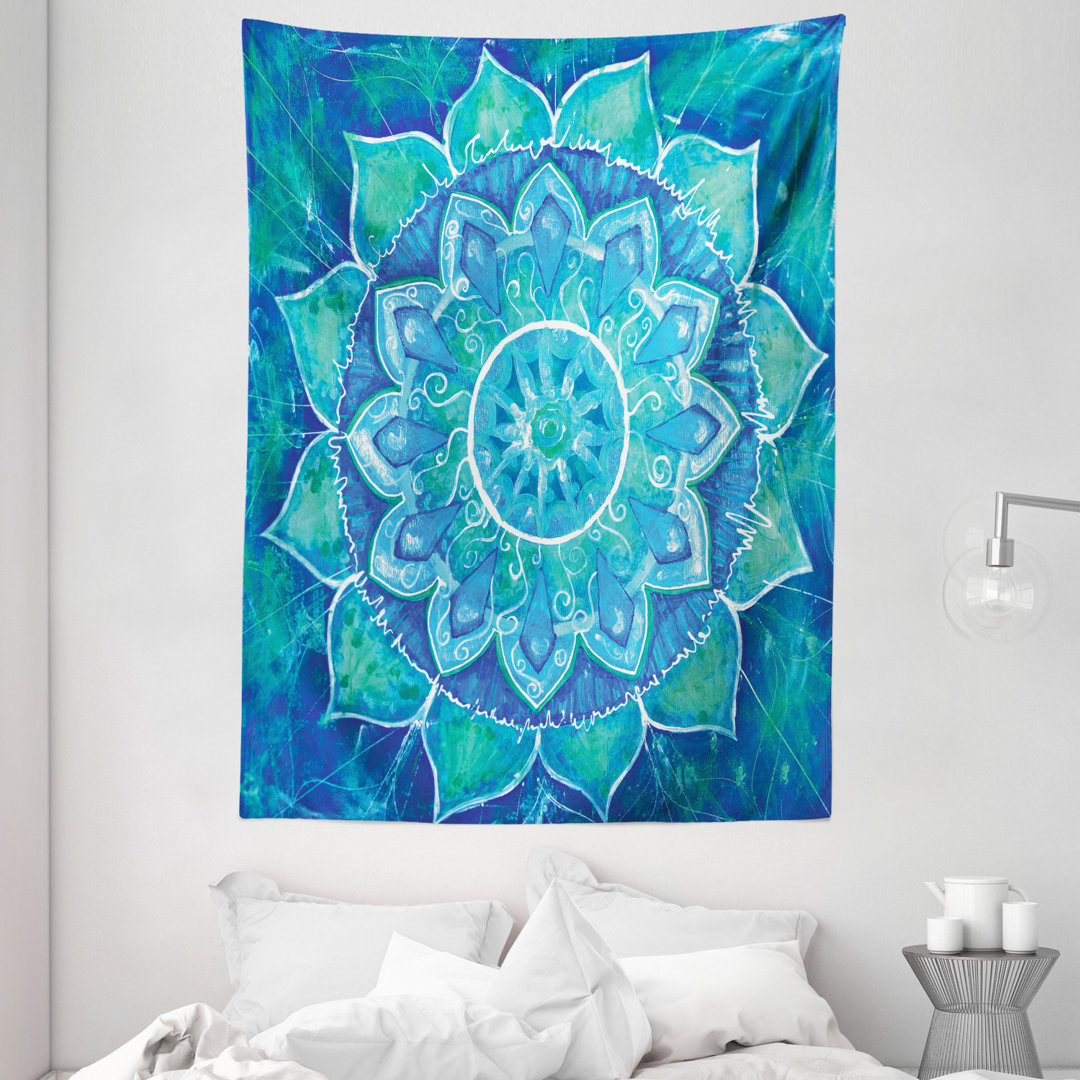 Wandbehang Hand Drawn Style Grungy Modern Art Design Blossoming Flower Modern