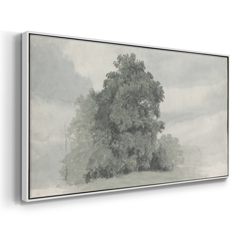Paysage, série DC DCXVII, toile tendue avec cadre, prête à être accrochée, Argent argent, H 21 po x l 41 po