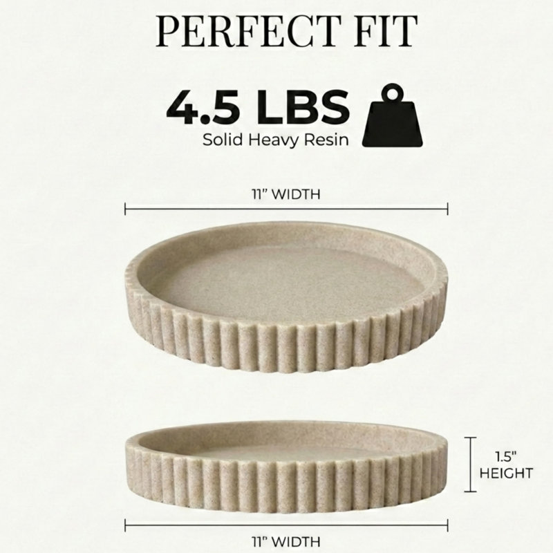 Round Decorative Tray Modern Centerpiece For Living Room Coffee Table