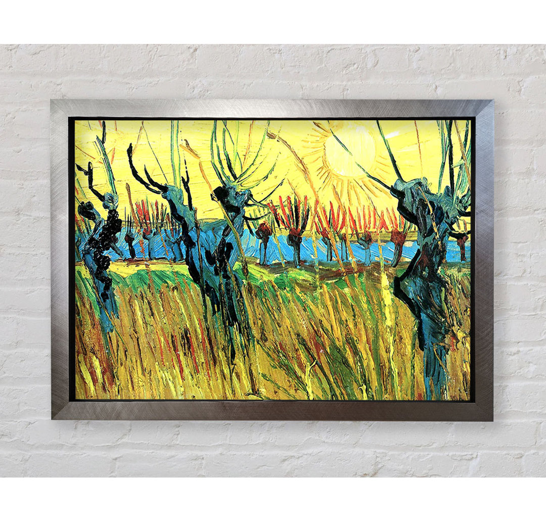 Van Gogh grasend bei Sonnenuntergang - Einzelner Bilderrahmen Kunstdrucke