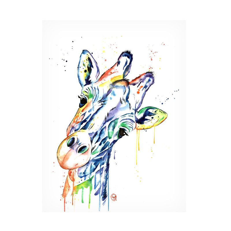 «Lisa Whitehouse Girafe», art sur toile, H 19 po x l 14 po