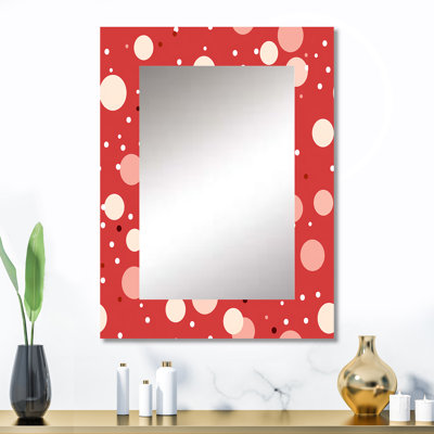 Elkport Playful Polka Dots - Polka dots  Mirror, Modern Unique Wall Mirror, Printed Metal Art