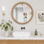 Miroir mural rond de style champêtre avec cadre en bois vieilli 31,50 po-1748800721