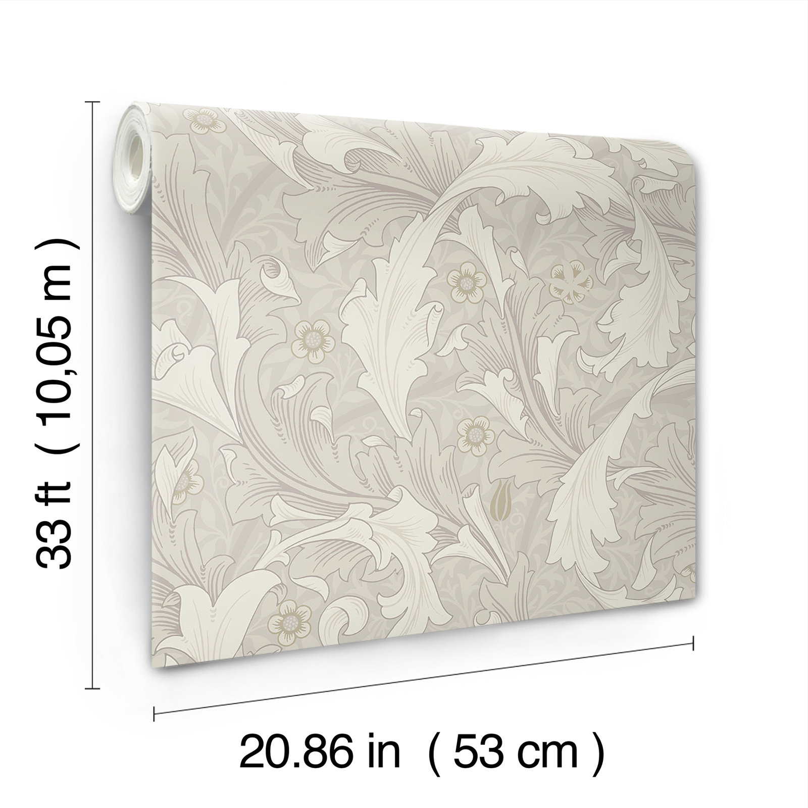 Granville Floral Wallpaper, White
