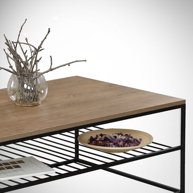 Table basse avec rangement Manuel, Chêne du Caucase