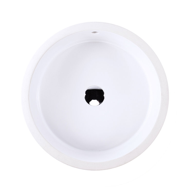 LACAVA Twin Set 19.75'' White Porcelain Circular Bathroom Sink with Overflow