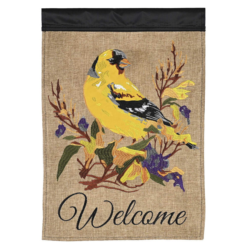 Drapeau de bienvenue chardonneret 13 x 18