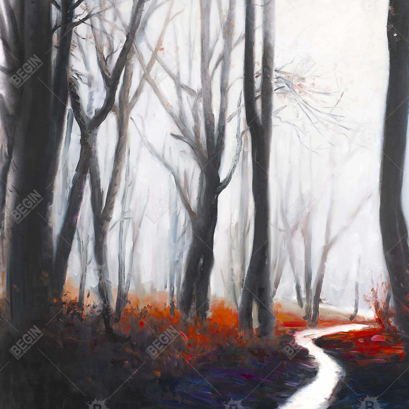 " Mysterious Forest With Stream "