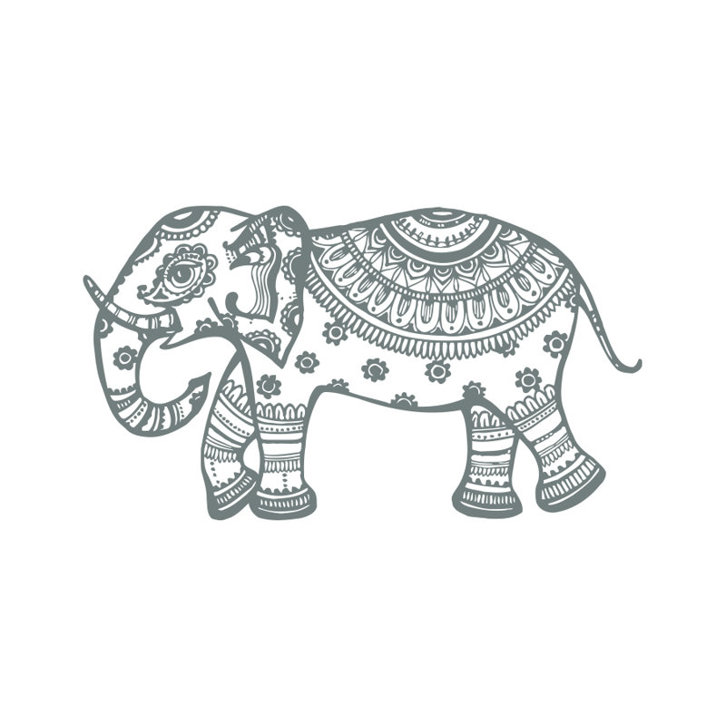 Décalcomanie murale murale éléphant, Gris