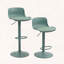 Tabourets de bar pivotants à hauteur ajustable avec similicuir et grande base, ensemble de 2