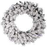 Artificial Flocked Snow Ridge Wreath