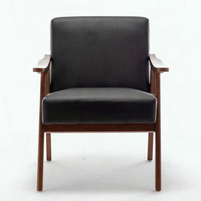 Mid-Century Modern Accent Chair with Microfiber Upholstery