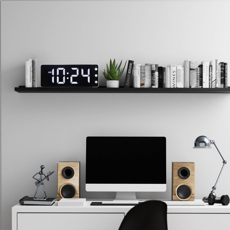 Digital Resin Electric Tabletop Clock White