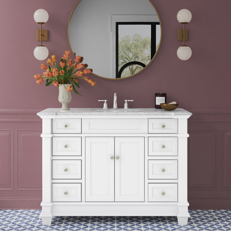 Ensemble de meuble-lavabo simple 48 po Lydie, Blanc