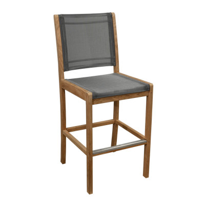 Riviera Teak Outdoor Sling Bar Chair