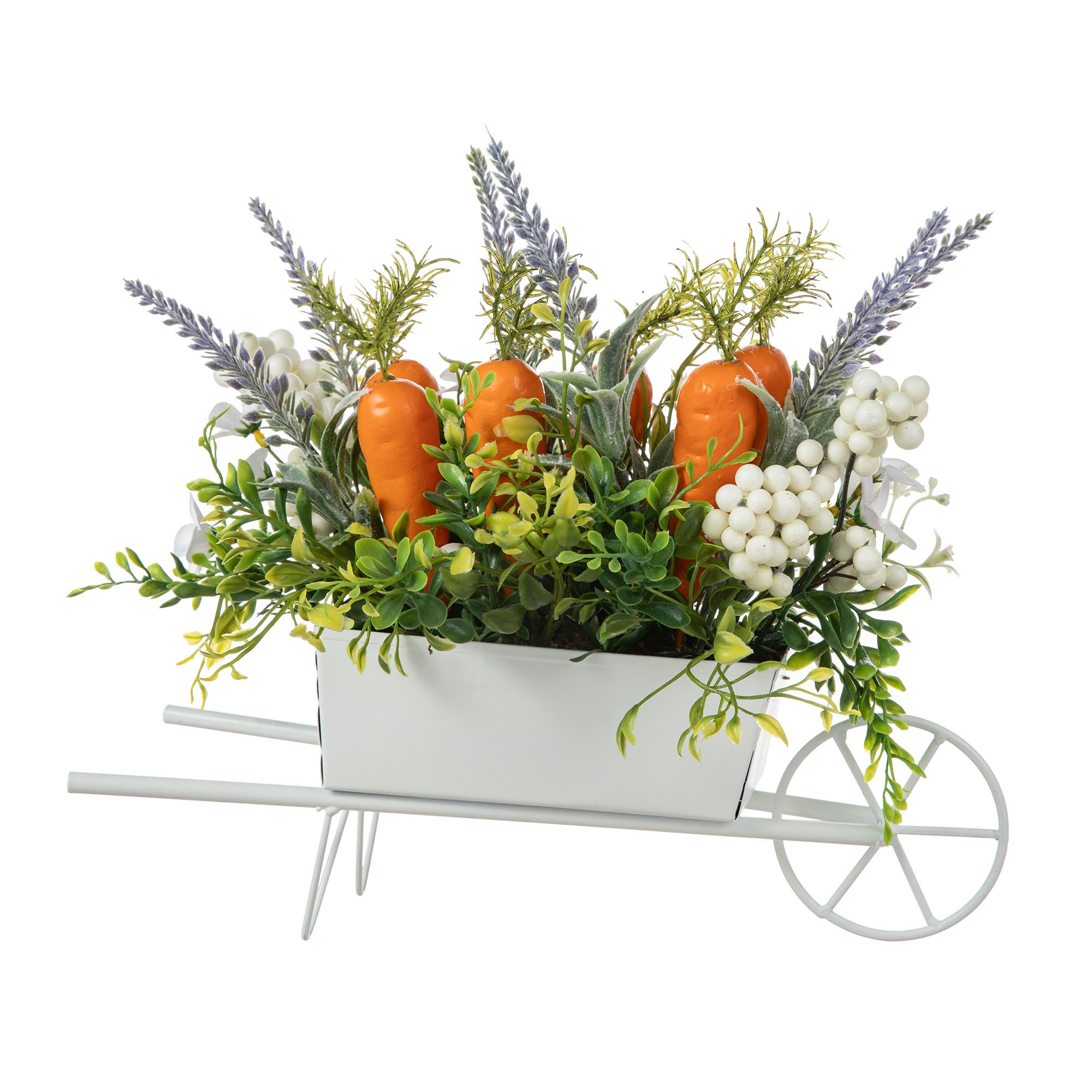 Ophelia & Co. 12.5"L Easter Carrot Metal Wagon Centerpiece | Wayfair