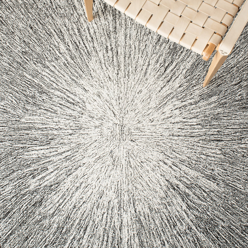 Charcoal and Grey Hand Tufted Wool 8' x 10' Rug