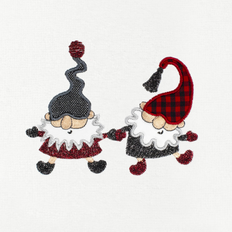  Débarbouillette en coton Christmas Gnomes, Blanc