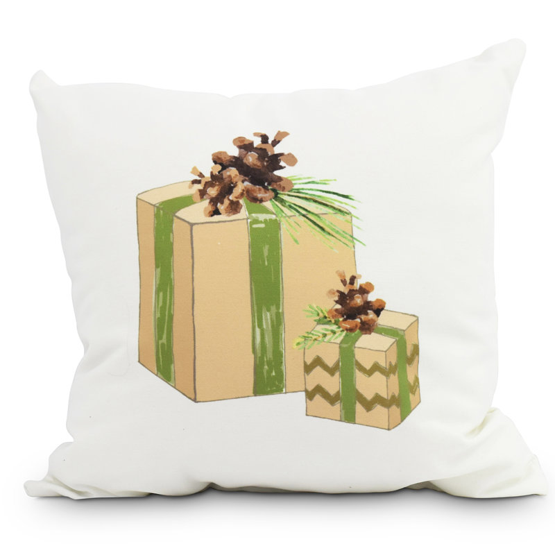 Housse de coussin carrée d’extérieur et d’extérieur maçelli nature, 20 po x 20 po, Blanc cassé