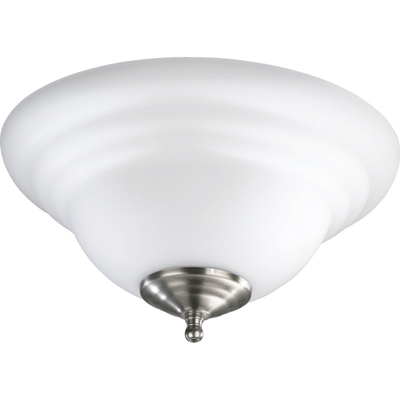 12.75'' 2 - Light Bowl Ceiling Fan Light Kit, Satin Nickel White, Satin Opal