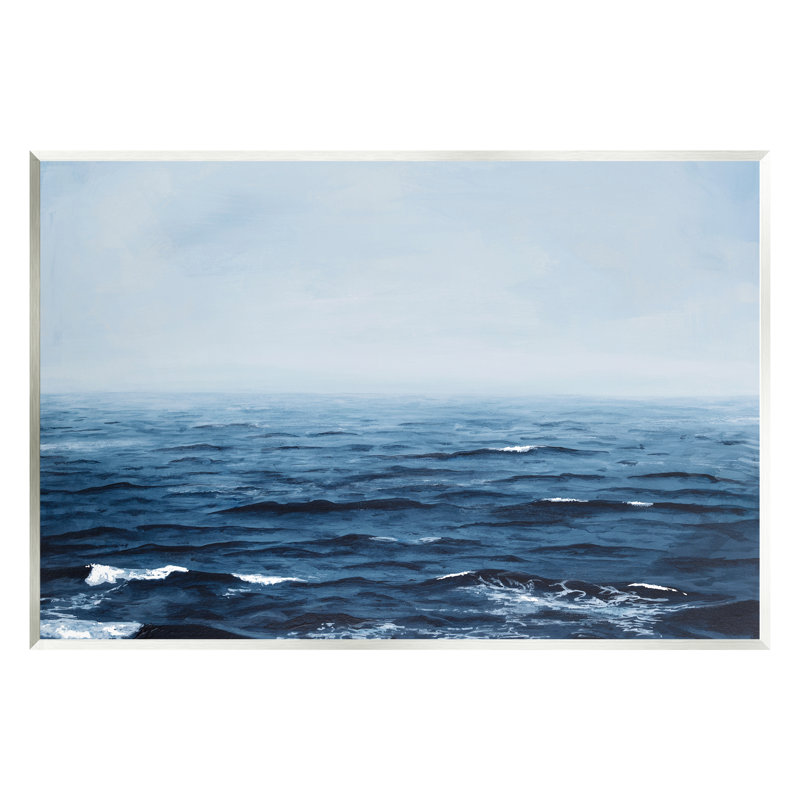 Foggy Nautical Horizon Blue Ocean MDF Print