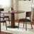 Brown Round Solid Wood Dining table-2139205381